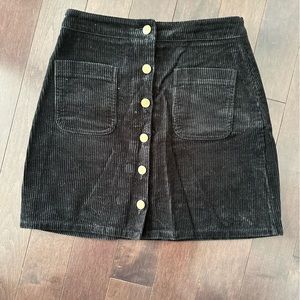 Twik Corduroy Mini Skirt, Size XS, color black